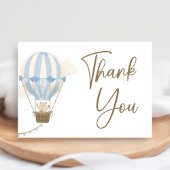 Blue Boho Bear Baby Shower  Dankeskarte