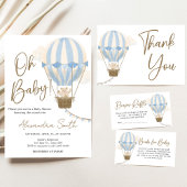 Blue Boho Bear Baby Shower  Einladung