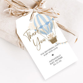 Blue Boho Bear Baby Shower Favor Tags Geschenkanhänger