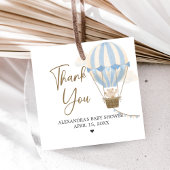 Blue Boho Bear Baby Shower Geschenkanhänger