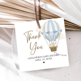 Blue Boho Bear Baby Shower  Geschenkanhänger