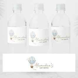 Blue Boho Bear Baby Shower  Wasserflaschenetikett