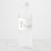 Blue Boho Bear Baby Shower Wasserflaschenetikett (Vorderseite)