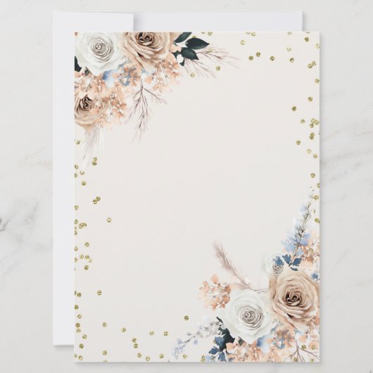 Blue Boho Bear Warcraft Baby Dusche Einladung (Rückseite)