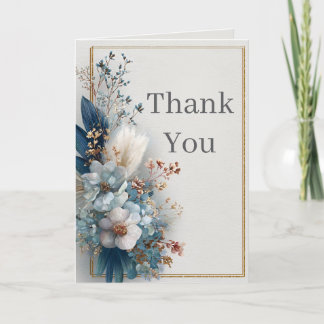 Blue Boho Blume Danke, Card Einladung