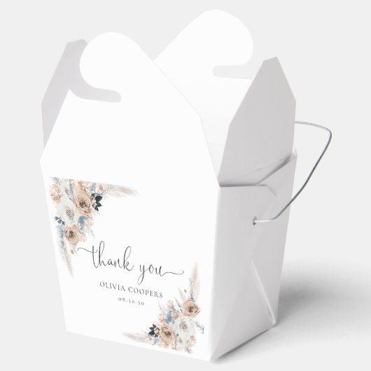 Blue Boho Blumenjungen Dusche Gefälligkeitsbox Geschenkschachtel (Geöffnet)