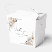 Blue Boho Blumenjungen Dusche Gefälligkeitsbox Geschenkschachtel (Rückseite)