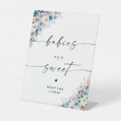 Blue Boho Blumenjungen sind süße Zeichen Sockelschild (Vorderseite)