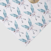 Blue Boho Bohemisch Feather Monogram Personalisier Seidenpapier (Ausschnitt)