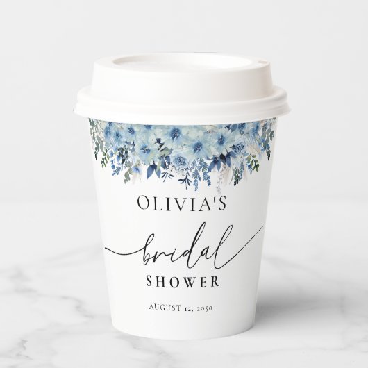 Blue Boho Brautparty Paper Cup Pappbecher (Vorderseite)