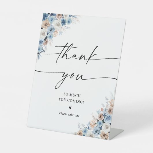 Blue Boho Brautparty Vielen Dank, dass Sie untersc Sockelschild (Vorderseite)