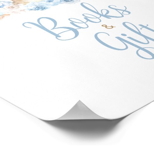 Blue Boho Bunny Baby Duschbücher und Geschenke Poster (Ecke)