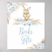 Blue Boho Bunny Baby Duschbücher und Geschenke Poster (Vorne)