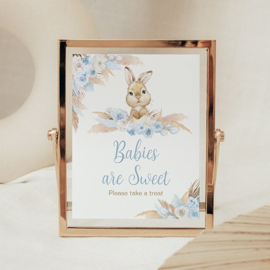 Blue Boho Bunny Baby Dusche Babys sind süß Poster