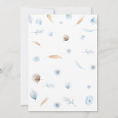 Blue Boho Bunny Baby Dusche Einladung (Rückseite)