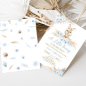 Blue Boho Bunny Baby Dusche Einladung