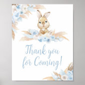 Blue Boho Bunny Baby Shower Vielen Dank für Ihr Ko Poster (Vorne)