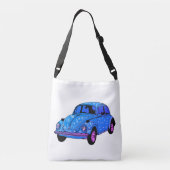 Blue Boho Car Cross Body Bag Tragetaschen Mit Langen Trägern (Rückseite)