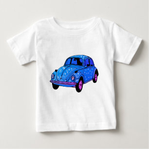 Blue Boho Car Fine Jersey T - Shirt, White Baby T-shirt