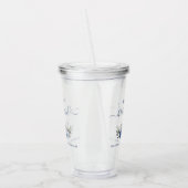 Blue Boho Chic Rose Elegante Hochzeitsfeier Acryltrinkbecher (Links)