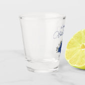 Blue Boho Chic Rose Elegantes Brautparty Schnapsglas (Links)