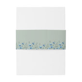 Blue Boho Chic Wildblumen Sage Green Wedding Einladungsbanderole (Rückseitenbeispiel)