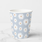 Blue Boho Daisy Birthday Party Pappbecher (Vorderseite)