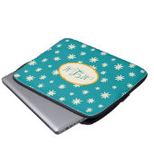 Blue Boho Daisy Monogramed Custom Laptopschutzhülle (Vorne Knopf)