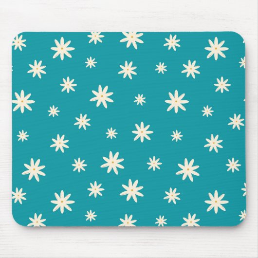Blue Boho Daisy Mousepad (Vorne)