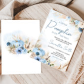 Blue Boho Fall Pumpkin Baby Dusche Einladung