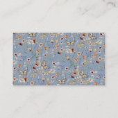 Blue Boho Floral Baby Dusche Begleitkarte (Rückseite)