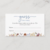 Blue Boho Floral Baby Dusche Begleitkarte (Vorderseite)