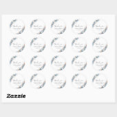 Blue Boho Floral Baby Shower Classic Round Sticker (Blatt)