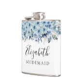 Blue Boho Floral Brautparty Flask Flachmann (Links)