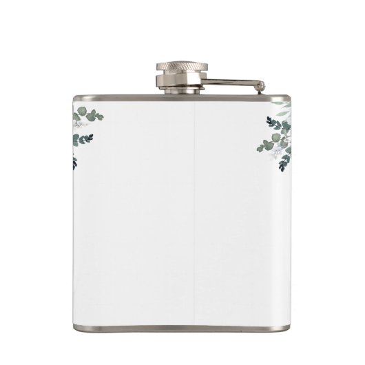 Blue Boho Floral Brautparty Flask Flachmann (Rückseite)