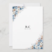 Blue Boho Floral Bridal Dusche Einladung (Rückseite)