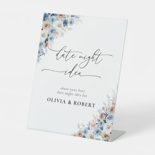 Blue Boho Floral Date Night Night Paradies Sockelschild (Vorderseite)