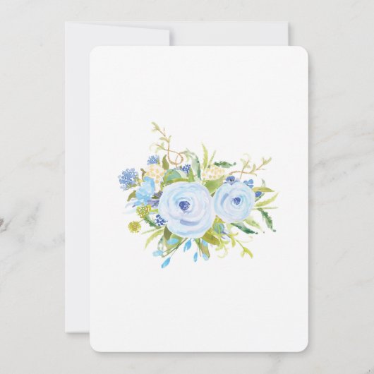 Blue Boho Floral Elephant Invite Boy Baby Dusche Einladung (Rückseite)