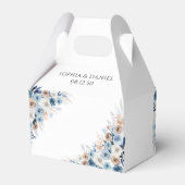 Blue Boho Floral Gastgeschenk Hochzeit Box Geschenkschachtel (Rückseite)