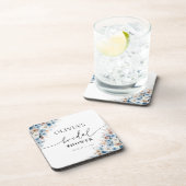 Blue Boho Floral Getränke Coaster Getränkeuntersetzer (Rechte Seite)