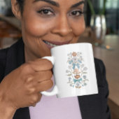 Blue Boho Floral Ribbon Kaffeetasse