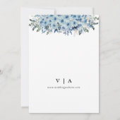 Blue Boho Floral Save the Date mit Foto (Rückseite)