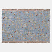Blue Boho Floral Throw Blanket Decke (Vorderseite)