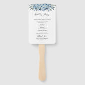 Blue Boho Floral Wedding Program Fächer (Rückseite)