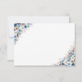 Blue Boho Floral Wedding RSVP Card (Rückseite)