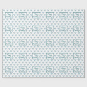 Blue Boho Happy Birthday Cloud Heart Geschenkpapier (Flach)