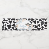 Blue Boho Highland Cow Baby Dusche Wasserflaschenetikett (Einzelnes Label)