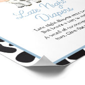 Blue Boho Highland Cow Baby Spate Night Diapers Poster (Ecke)