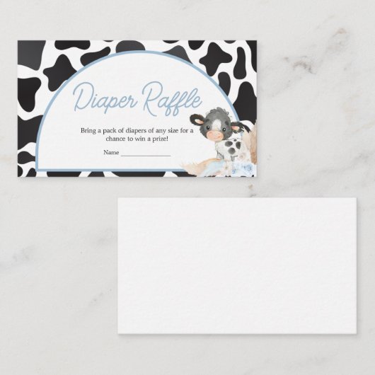 Blue Boho Highland Cow Babydusche Windelwanne Wind Begleitkarte (Vorne/Hinten)