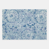 Blue Boho Lace Paisley Pattern Geschenkpapier Set (Vorderseite 3)
